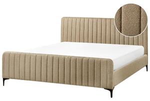 Postel Buklé LUNAN 180 x 200 cm Taupe