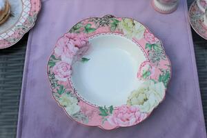 Romantic Rose porcelánový talíř hluboký 23cm