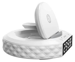 Immax 08983L - Budík s LCD displejem a bezdrátovou Qi nabíječkou 27W/9V bílá
