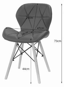 SUPPLIES LAGO Skandinávská kožená jídelní židle - bílá barva