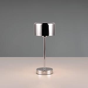 Nabíjecí stolní lampa Jeff LED, chromová, výška 30 cm, kovová