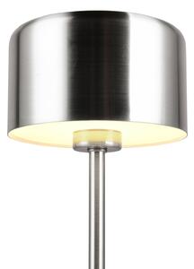 Nabíjecí stolní lampa Jeff LED, niklová barva, výška 30 cm, kov