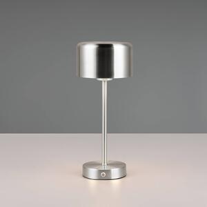 Nabíjecí stolní lampa Jeff LED, niklová barva, výška 30 cm, kov