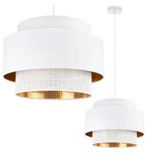 Závěsné svítidlo Asti, 1x PVC/bílé textilní stínítko, (fi 45cm), g/c, w