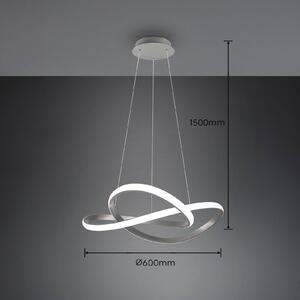 Závěsné svítidlo LED Course, matný nikl, 4 000 K, Ø 60 cm, kov