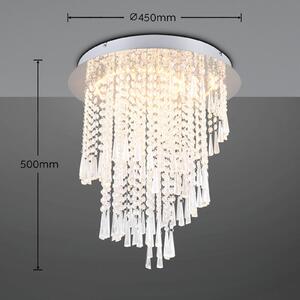 LED stropní svítidlo Pomp, Ø 45 cm, chrom, akryl/kov, CCT