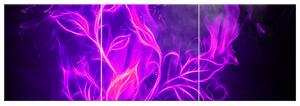 Obraz na plátně Růže ve fialovém plameni - 3 dílný Rozměry: 30 x 90 cm