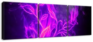 Obraz na plátně Růže ve fialovém plameni - 3 dílný Rozměry: 30 x 90 cm