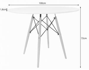 Supplies skandinávský jídelní stůl - 100 cm - bílý