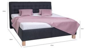 Čalouněná postel s úložným prostorem bez matrace VIOLET 160x200 cm antracit