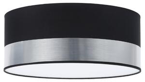 Stropní svítidlo Elegance, 1x chromové/černé textilní stínítko, (bílé plexisklo), (fi 40cm)