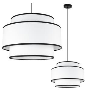Závěsné svítidlo Vienna, 1x bílé/černé textilní stínítko, (fi 40cm), b