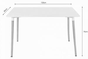 Supplies škandinávský jídelní stůl Bílý Dub - 120 cm - bílý