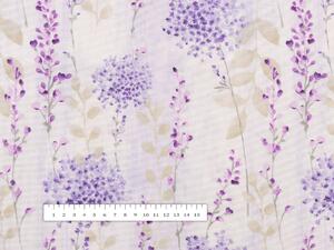 Biante Dekorační oválný ubrus PML-069 Fialové květy na bílém 100x140 cm
