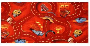 Vopi | Dětský koberec The World of Cars 10 - 100 x 100 cm kruh, červená