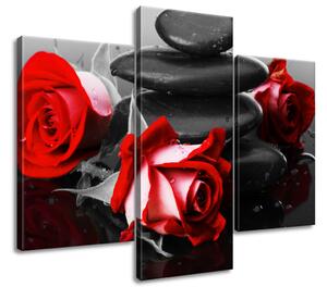 Obraz na plátně Roses and spa - 3 dílný Rozměry: 170 x 50 cm