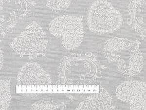 Biante Dekorační povlak na polštář s lemem PML-071 Srdce s ornamenty na šedém 35 x 45 cm