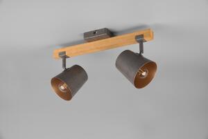 Trio 801900267 přisazené stropní bodové svítidlo Bell 2x25W | E14 - antický nikl, dřevo