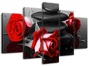 Obraz na plátně Roses and spa - 5 dílný Rozměry: 150 x 70 cm