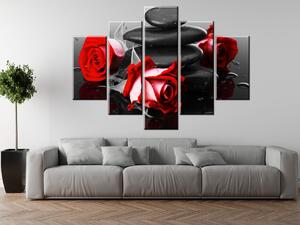 Obraz na plátně Roses and spa - 5 dílný Rozměry: 150 x 70 cm
