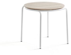 AJ Produkty Konferenční stolek Ashley, Ø570 mm, výška 470 mm, bílá, jasan
