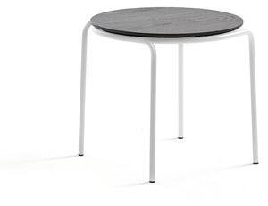 AJ Produkty Konferenční stolek Ashley, Ø570 mm, výška 470 mm, bílá, černá deska