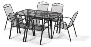 Zahradní kovová sestava Lana + 6x kovová židle Lana steel
