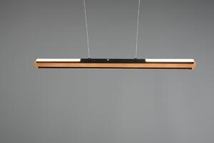 Trio 326610232 LED závěsné stropní svítidlo Deacon 1x40W | 3200lm | 2700-6000K - nastavitelná výška, paměťová funkce, stmívatelné, černá, dřevo