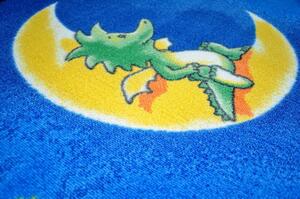 Vopi | Dětský koberec Tabaluga na měsíci - 80x120 cm, žlutý/zelený/modrý