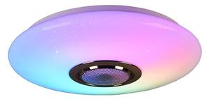 Trio R69031101 LED stropní svítidlo s reproduktorem Musica 1x15,5W | 1700lm | 3000-6000K - Bluetooth, stmívatelné, paměťová funkce, noční režím, hvězdný efekt, bílá
