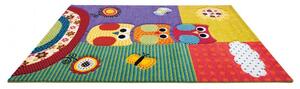 Vopi | Dětský koberec Kiddy 633/110 - 80 x 150 cm, modrý/žlutý/červený