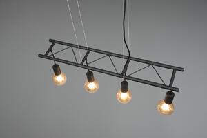 Trio R30644002 závěsné stropní svítidlo Ladder 4x10W | E27 - nastavitelná výška, dřevo, černá