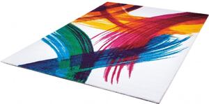 Vopi | Kusový koberec Art 20946/60 - 80 x 150 cm, bílá/modrá/červená/žlutá