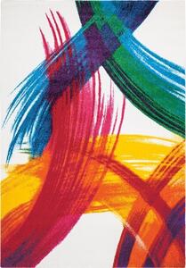 Vopi | Kusový koberec Art 20946/60 - 80 x 150 cm, bílá/modrá/červená/žlutá