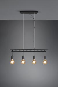 Trio R30644002 závěsné stropní svítidlo Ladder 4x10W | E27 - nastavitelná výška, dřevo, černá