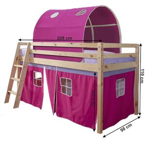 Patrová postel 90 cm Indigo (růžová) (s roštem). Vlastní profesionální přeprava až k Vám domů 744970