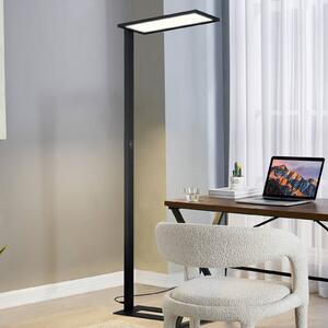 PRIOS Kancelářská stojací lampa Prios LED Taronis, černá, 195 cm, stmívatelná, stmívatelný, Černá, Pracovna / kancelář, Hliník, Moderní