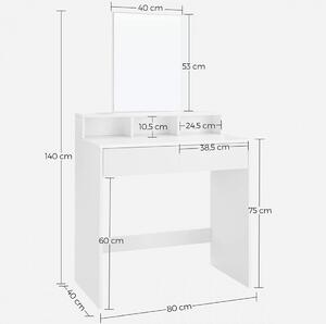 Supplies ARIZONA toaletní stolek se zrcadlem 80x140 - bílý