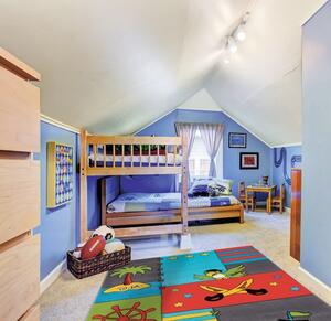 Vopi | Dětský koberec Kiddy 613/668 - 80 x 150 cm, modrý/červený/šedý