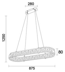 LED Stmívatelný lustr na lanku ENRIQUE LED/50W/230V 3000-6000K +dálkové ovládání