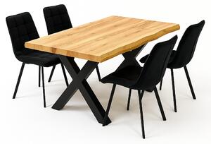 Vikio Jídelní set pro 4 osoby 160x90 cm dub-černá VJS116-41C