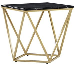 Odkládací stolek MALIBU černý a zlatý mramorový efekt