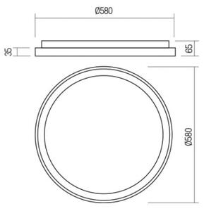 Redo 01-2670-LED Stmívatelné stropní svítidlo ICONIC LED/50W/230Vpr. 58 cm zlatá