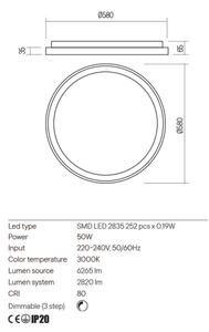Redo 01-2670-LED Stmívatelné stropní svítidlo ICONIC LED/50W/230Vpr. 58 cm zlatá