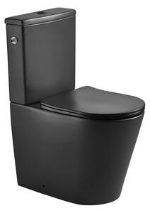 WC kombi komplet SAT Brevis vírové černé mat vario odpad SATBRE031RTORVPBKM
