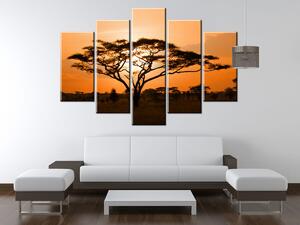 Obraz na plátně Nádherná africká země - 5 dílný Rozměry: 150 x 70 cm