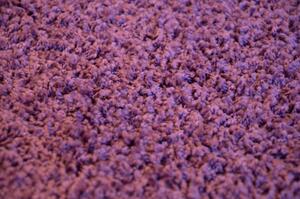 Vopi | Kusový koberec Color shaggy fialový - Kulatý průměr 100 cm