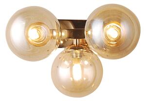 Italux WL-6161-3 GO+CO nástěnná lampa Marbelio 3x28W | G9 | IP20 - sklo, kov, barva zlatá/koňaková