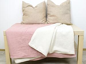 Snový svět Lněná deka s beránkem - růžová Rozměr: 90 x 145 cm