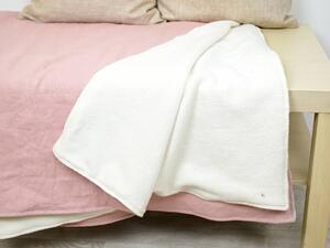 Snový svět Lněná deka s beránkem - růžová Rozměr: 210 x 210 cm